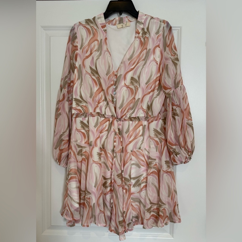 Entro Anthropologie Dress Women Long Sleeve Large 1465